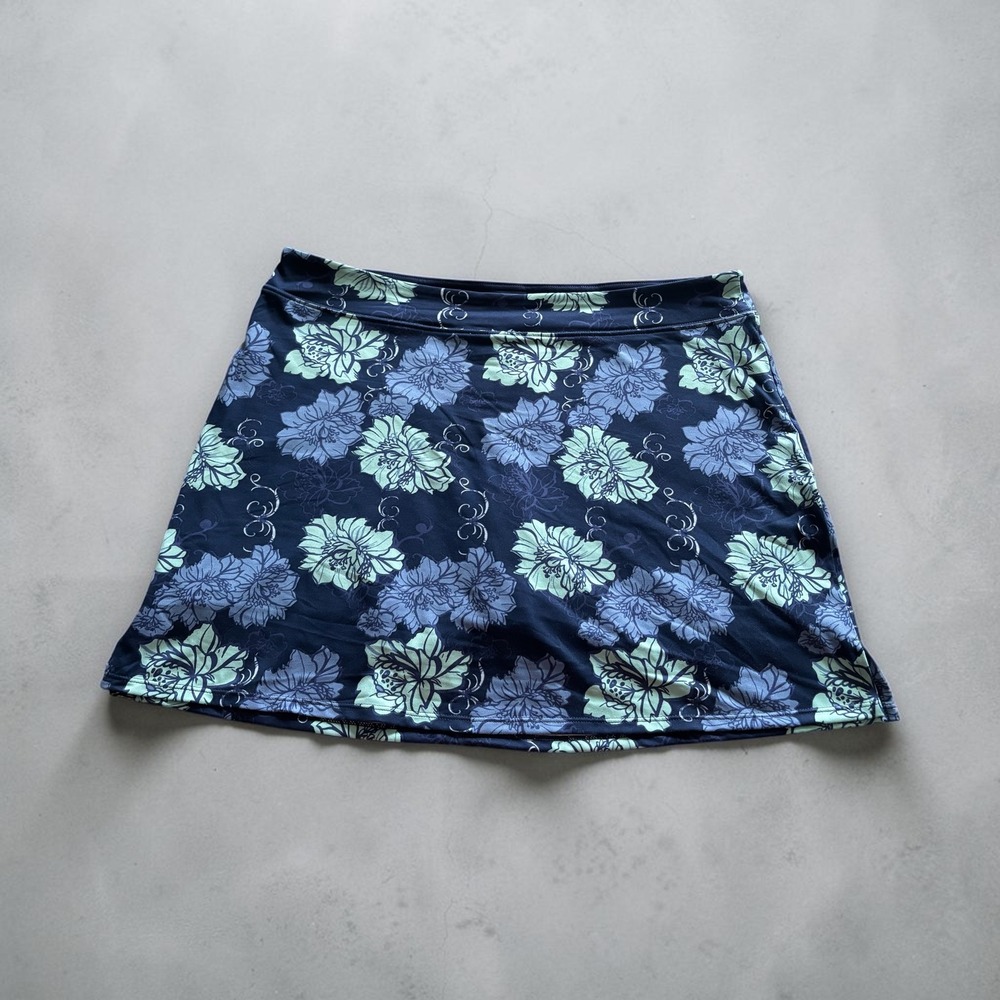 Tranquility Women's Size XL Blue Floral Golf Pickleball Tennis Skort